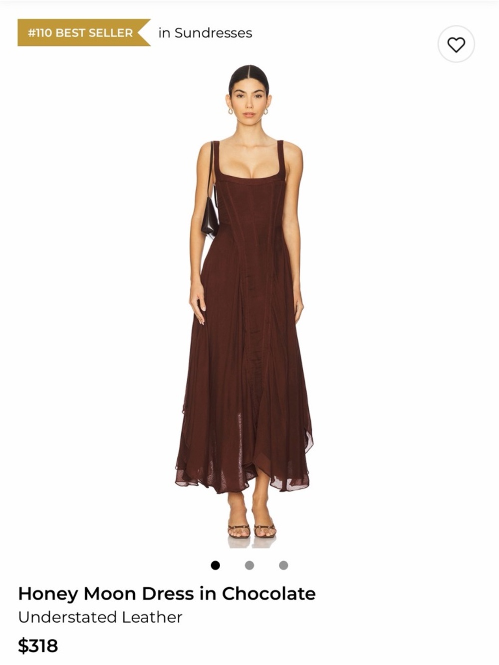 Understated Leather Chocolate Maxi Dress